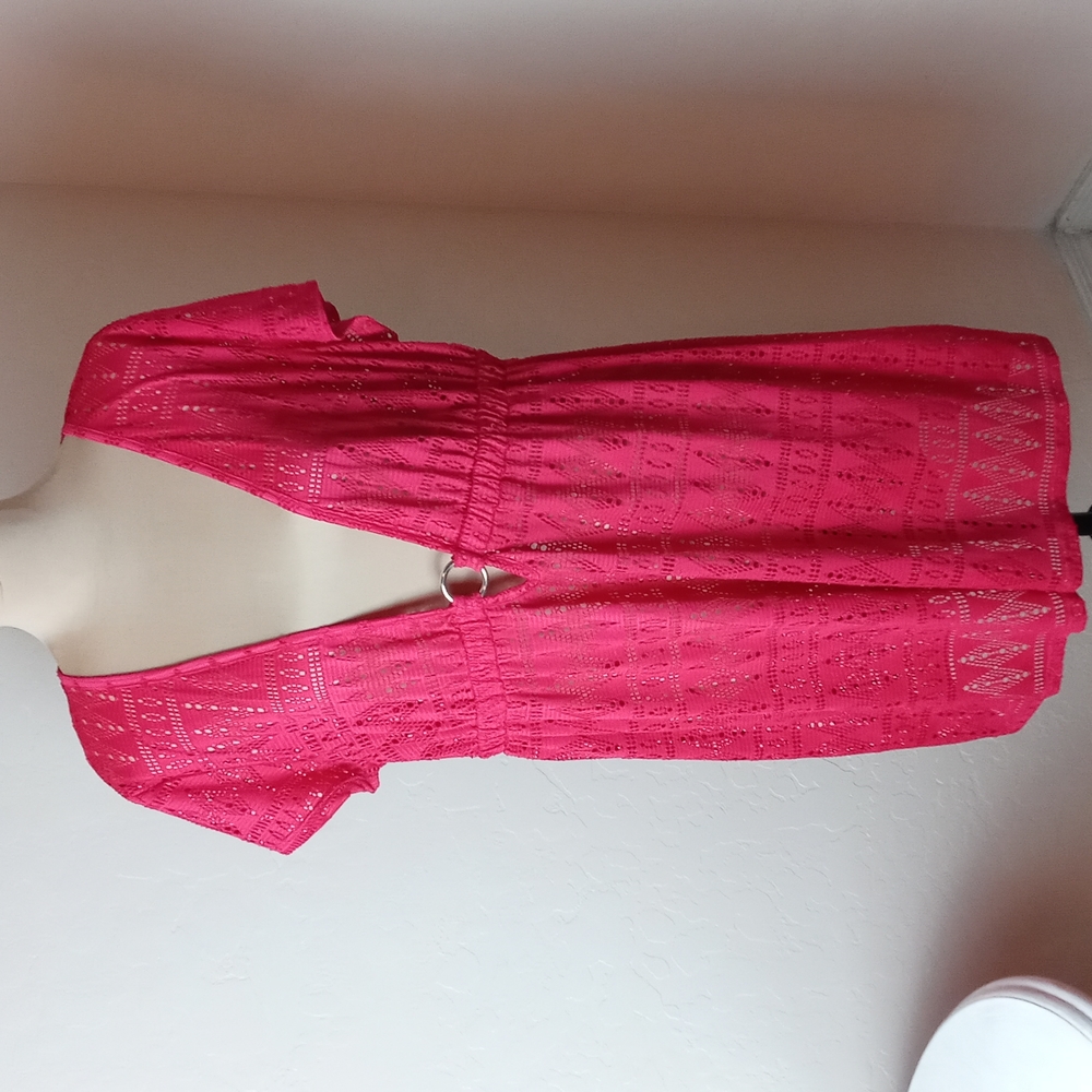 Tropical Escape Sheer Lace Swimsuit Coverup